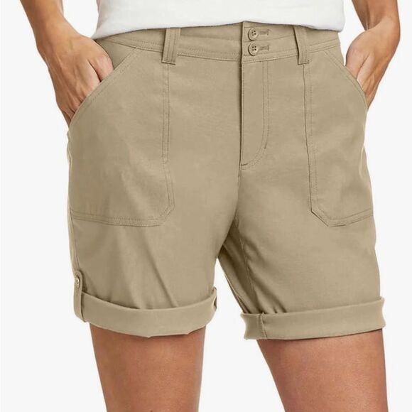 Eddie Bauer Ladies' Cargo Shorts in Brown/Tan Size 6 - Picture 1 of 3